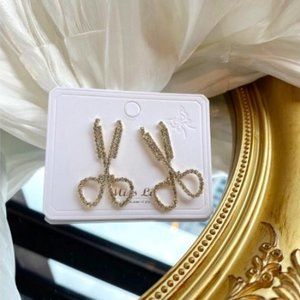 Hair Stylist Scissor Rhinestone Earrings